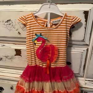 Rare Editions Orange and White Striped Dress